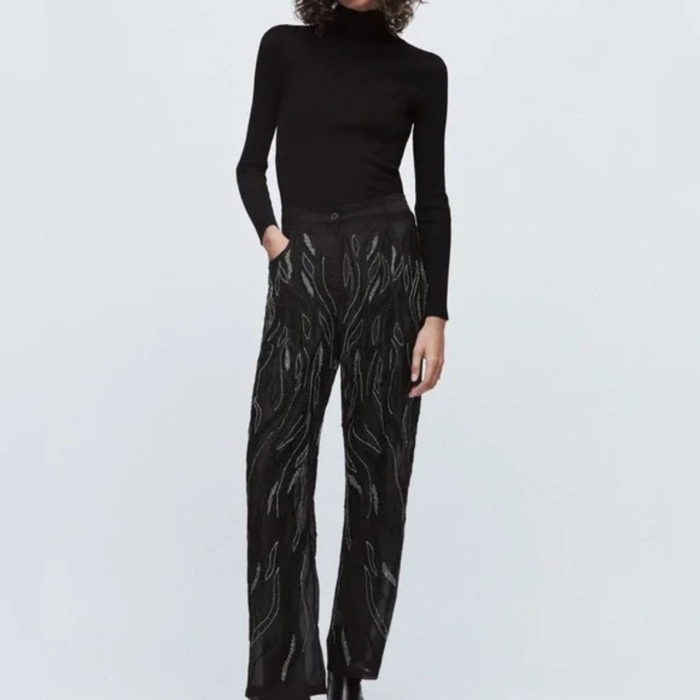 RARE ZARA BEADED PANTS LIMITED EDITION